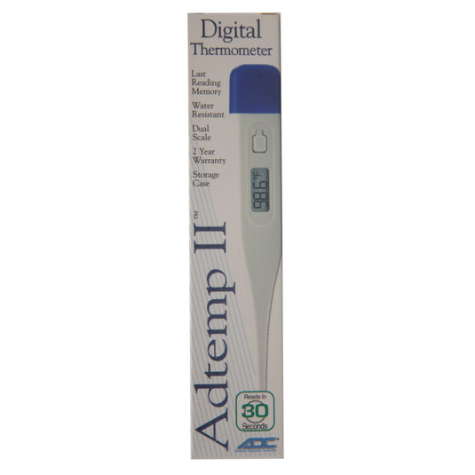 ADTEMP II, Dual Scale, Oral, Digital Thermometer, Blue, 30 sec