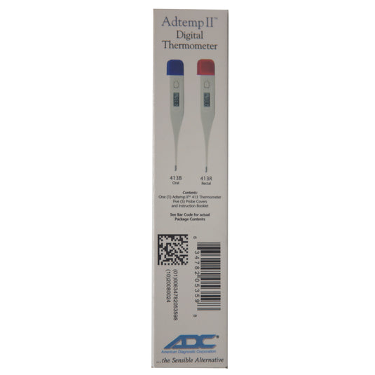 ADTEMP II, Dual Scale, Oral, Digital Thermometer, Blue, 30 sec
