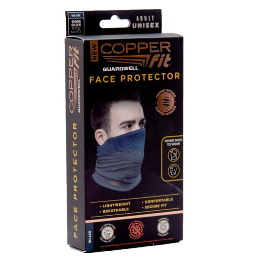 Copper Fit Guardwell Face Protector Adult Unisex Size - 6 Blue UPC # 7-54502-04548-8 - 18 Gray UPC # 7-54502-04547-1- 24 ct Display As Seen On TV