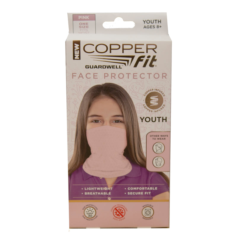 Load image into Gallery viewer, Copper Fit Guardwell Face Protector Youth Size - 12 Pink UPC # 7-54502-04590-7 - 12 Blue UPC # 7-54502-04589-1 - 24 Ct Display As Seen On TV
