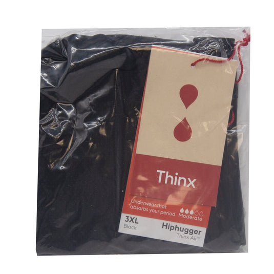 Thinx Period Underwear, Air Hiphugger Black, 3X-Large