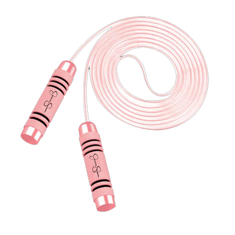 Load image into Gallery viewer, Jessica Simpson 10 FT Metallic Weighted Grip Jump Rope Pink
