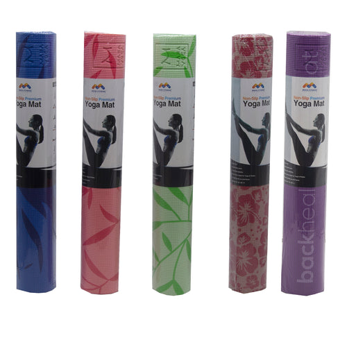 Bliss Fit 4mm Printed Double Vein Premium Yoga Mat 5 Assorted Colors