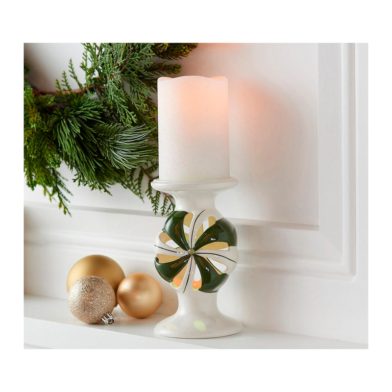 Load image into Gallery viewer, Peppermint Candy Pedestal With LS Candles Green,
