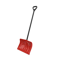 Snow Joe 18 inch Combination Snow Shovel Pusher With Wear Strip deep Blades Steel Ribbed Shaft & D Grip Handle 51 inch Handle Red Retail Ready - Grade A