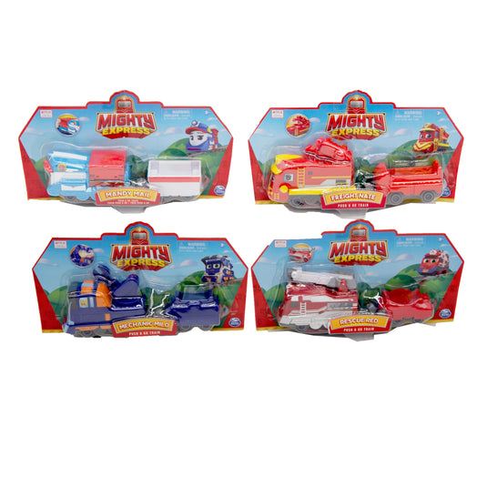 Mighty Express Push & Go Train - Assorted - Many Mail , Freight Nate, Mechanic Milo, Rescue Red