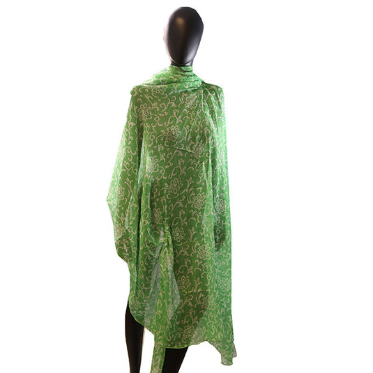 Sheer Long Skirt Bathing Suit Cover Up (Green Floral) - Retail $24.00